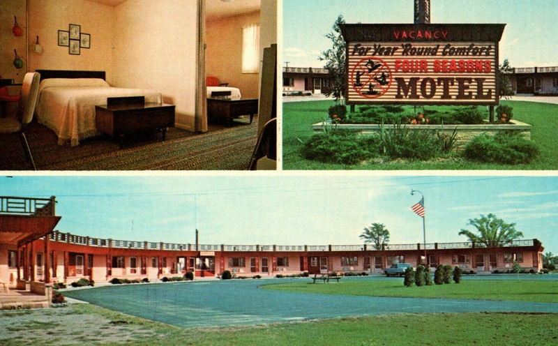 Four Seasons Motel - Old Postcard